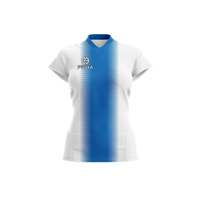 Koszulka siatkarska damska dla dzieci PEHA Delta biało-niebieska