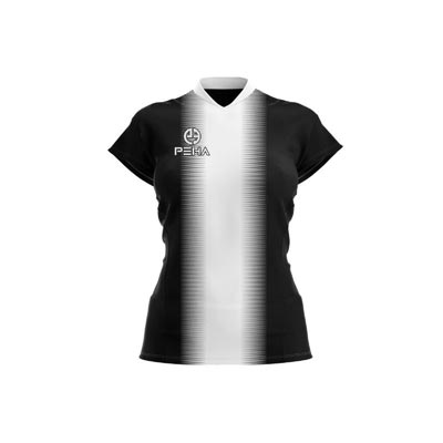 Koszulka siatkarska damska dla dzieci PEHA Delta czarno-biała