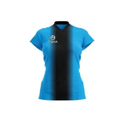 Koszulka siatkarska damska dla dzieci PEHA Delta turkusowo-czarna