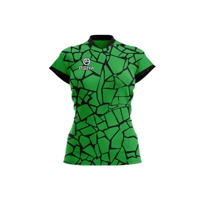 Koszulka siatkarska damska dla dzieci PEHA Etna zielono-czarna