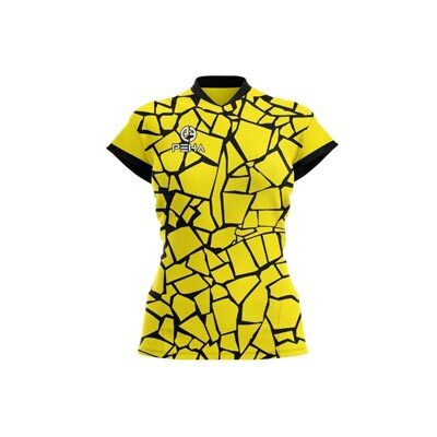 Koszulka siatkarska damska dla dzieci PEHA Etna żółto-czarna