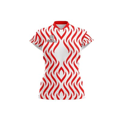 Koszulka siatkarska damska dla dzieci PEHA Honey biało-czerwona