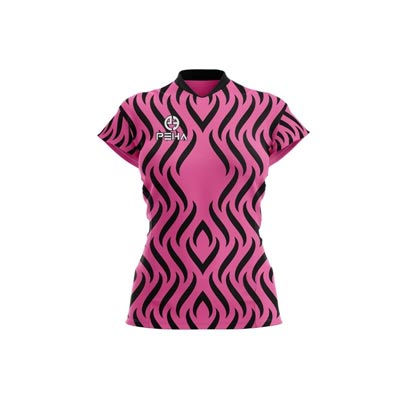 Koszulka siatkarska damska dla dzieci PEHA Honey różowo-czarna