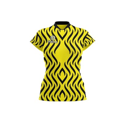 Koszulka siatkarska damska dla dzieci PEHA Honey żółto-czarna