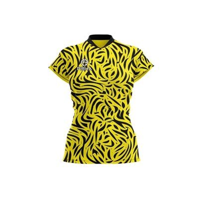 Koszulka siatkarska damska dla dzieci PEHA Hunter żółto-czarna