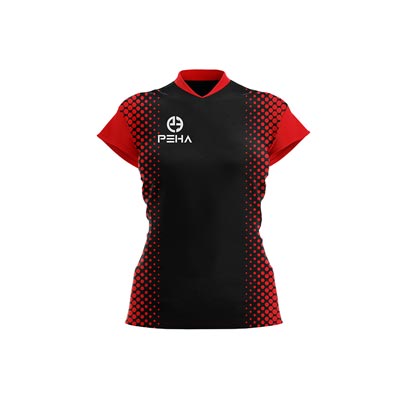Koszulka siatkarska damska dla dzieci PEHA Jumper czarno-czerwona