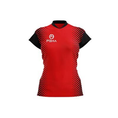 Koszulka siatkarska damska dla dzieci PEHA Jumper czerwono-czarna