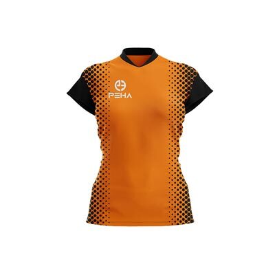 Koszulka siatkarska damska dla dzieci PEHA Jumper pomarańczowo-czarna