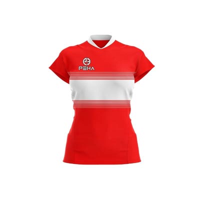 Koszulka siatkarska damska dla dzieci PEHA Luca czerwono-biała