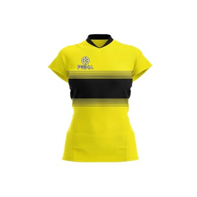 Koszulka siatkarska damska dla dzieci PEHA Luca żółto-czarna