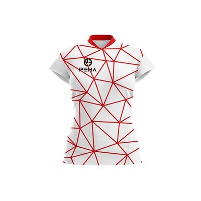 Koszulka siatkarska damska dla dzieci PEHA Magic biało-czerwona