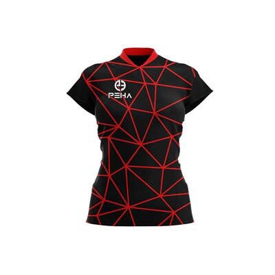 Koszulka siatkarska damska dla dzieci PEHA Magic czarno-czerwona