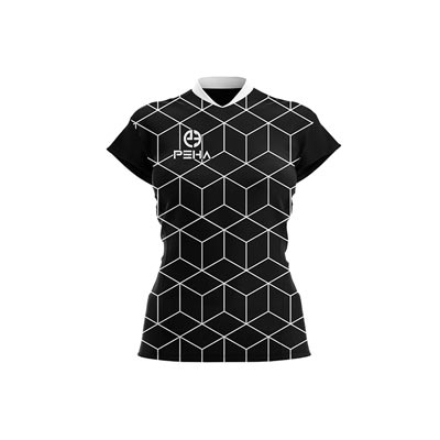 Koszulka siatkarska damska dla dzieci PEHA Mirror czarno-biała