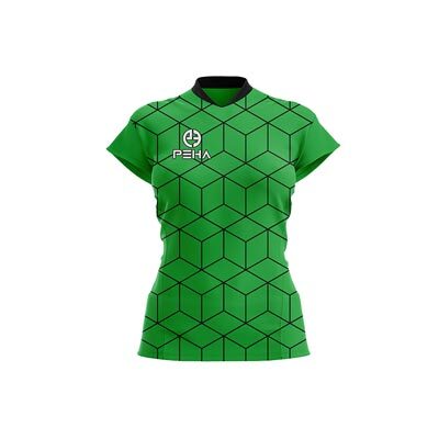 Koszulka siatkarska damska dla dzieci PEHA Mirror zielono-czarna