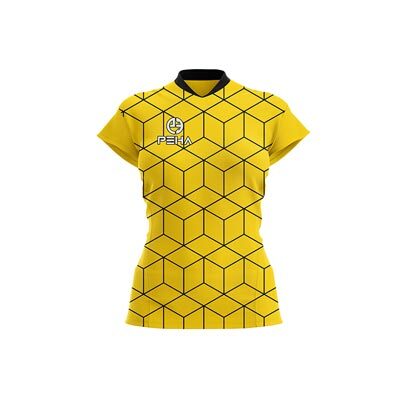 Koszulka siatkarska damska dla dzieci PEHA Mirror żółto-czarna