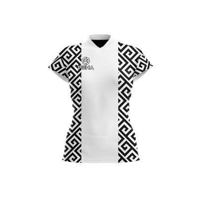 Koszulka siatkarska damska dla dzieci PEHA Onyx biało-czarna