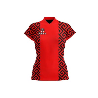 Koszulka siatkarska damska dla dzieci PEHA Onyx czerwono-czarna