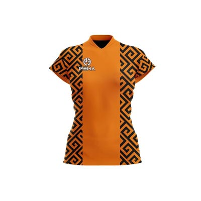 Koszulka siatkarska damska dla dzieci PEHA Onyx pomarańczowo-czarna