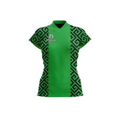 Koszulka siatkarska damska dla dzieci PEHA Onyx zielono-czarna