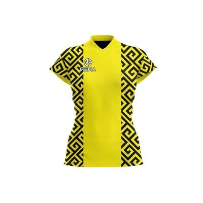 Koszulka siatkarska damska dla dzieci PEHA Onyx żółto-czarna