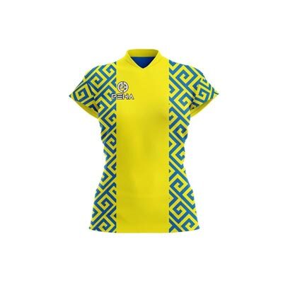 Koszulka siatkarska damska dla dzieci PEHA Onyx żółto-niebieska