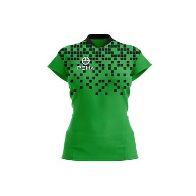 Koszulka siatkarska damska dla dzieci PEHA Pixel zielono-czarna