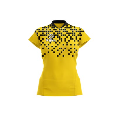 Koszulka siatkarska damska dla dzieci PEHA Pixel żółto-czarna