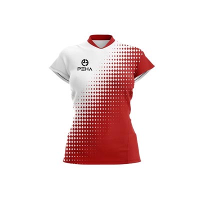 Koszulka siatkarska damska dla dzieci PEHA Roca biało-czerwona