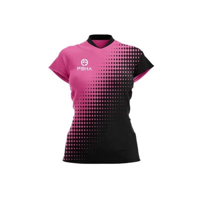 Koszulka siatkarska damska dla dzieci PEHA Roca różowo-czarna