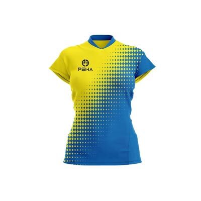 Koszulka siatkarska damska dla dzieci PEHA Roca żółto-niebieska