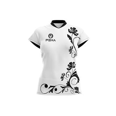 Koszulka siatkarska damska dla dzieci PEHA Rose biało-czarna