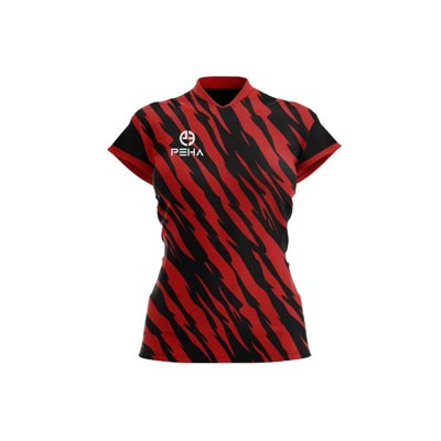 Koszulka siatkarska damska dla dzieci PEHA Sampa czarno-czerwona