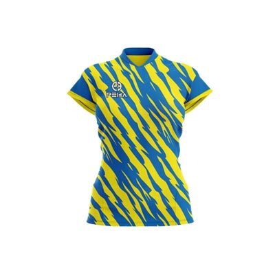 Koszulka siatkarska damska dla dzieci PEHA Sampa żółto-niebieska