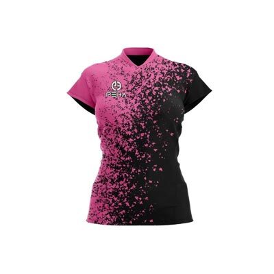 Koszulka siatkarska damska dla dzieci PEHA Shadow różowo-czarna