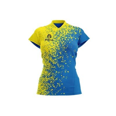 Koszulka siatkarska damska dla dzieci PEHA Shadow żółto-niebieska