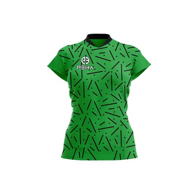 Koszulka siatkarska damska dla dzieci PEHA Star zielono-czarna
