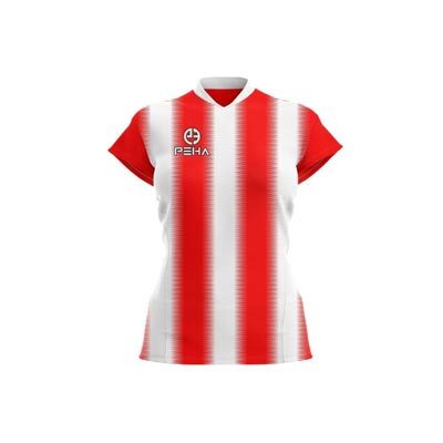 Koszulka siatkarska damska dla dzieci PEHA Striped biało-czerwona
