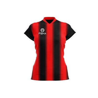 Koszulka siatkarska damska dla dzieci PEHA Striped czerwono-czarna