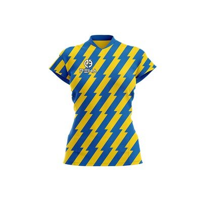 Koszulka siatkarska damska dla dzieci PEHA Thunder żółto-niebieska