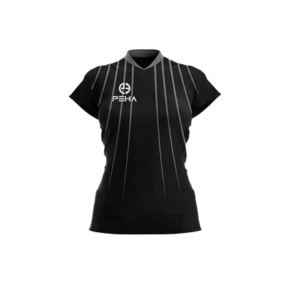 Koszulka siatkarska damska dla dzieci PEHA Vapor czarno-szara