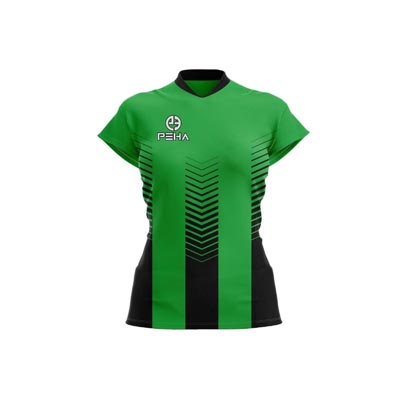 Koszulka siatkarska damska dla dzieci PEHA Vero zielono-czarna