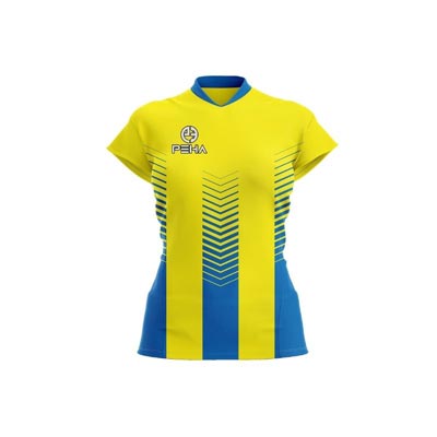 Koszulka siatkarska damska dla dzieci PEHA Vero żółto-niebieska