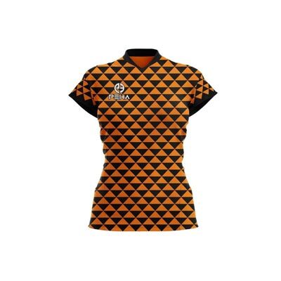 Koszulka siatkarska damska dla dzieci PEHA Vertis czarno-pomarańczowa