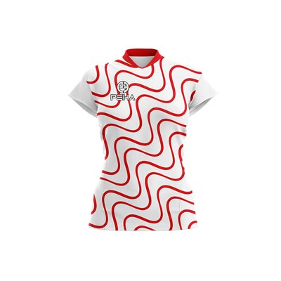 Koszulka siatkarska damska dla dzieci PEHA Vibro biało-czerwona