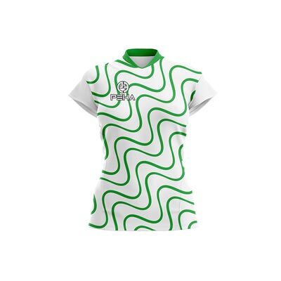 Koszulka siatkarska damska dla dzieci PEHA Vibro biało-zielona