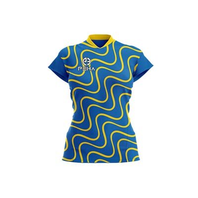 Koszulka siatkarska damska dla dzieci PEHA Vibro niebiesko-żółta