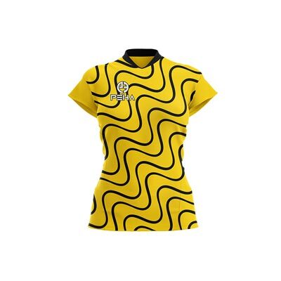 Koszulka siatkarska damska dla dzieci PEHA Vibro żółto-czarna
