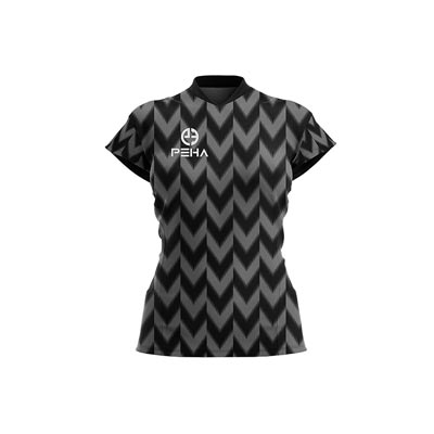 Koszulka siatkarska damska dla dzieci PEHA Vigo czarno-szara
