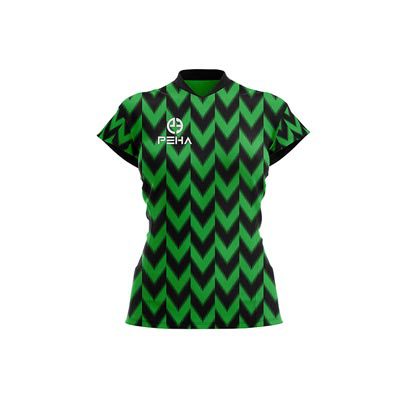 Koszulka siatkarska damska dla dzieci PEHA Vigo zielono-czarna
