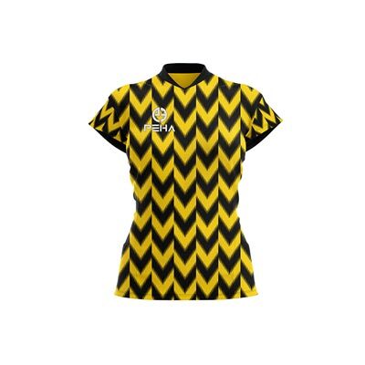 Koszulka siatkarska damska dla dzieci PEHA Vigo żółto-czarna